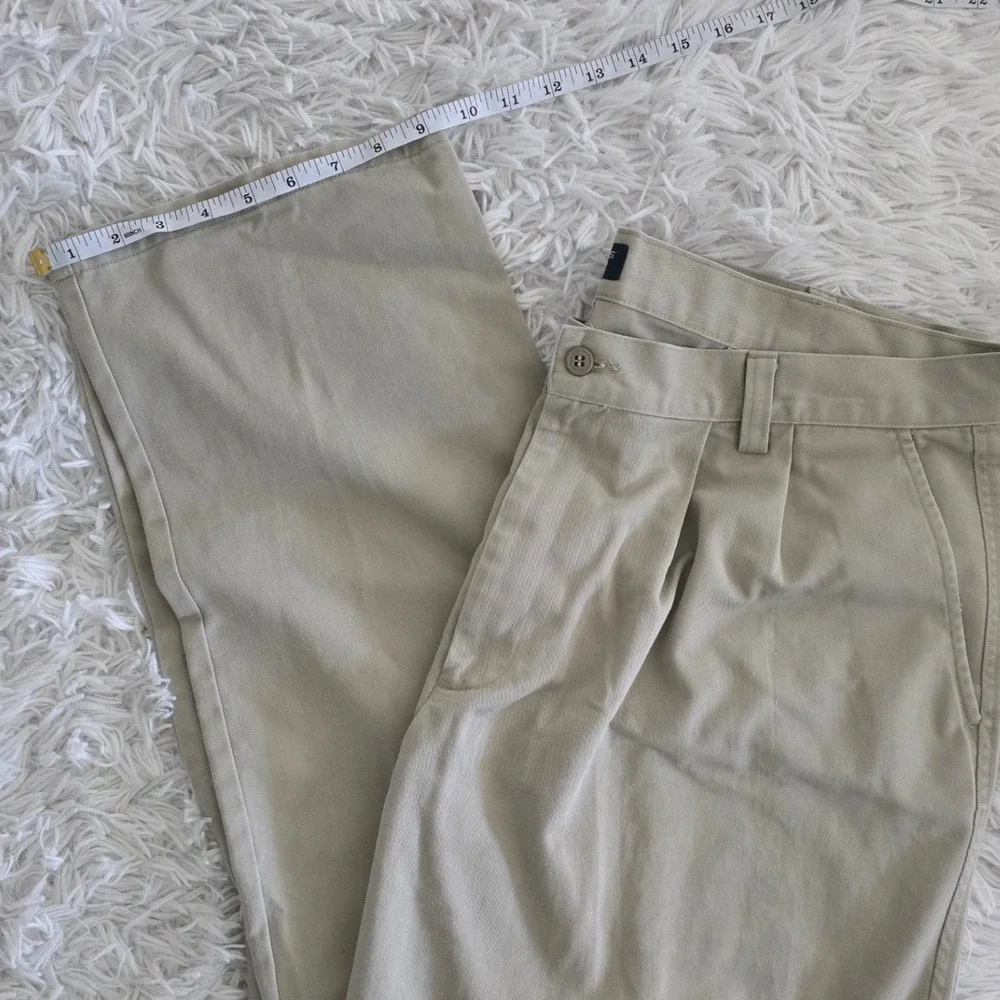 Dockers‎ Mens Pleated Relaxed Fit Khaki Chino Pants Tan Cotton 40x34